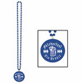 Blue Bead Necklace w/ Oktoberfest Medallion